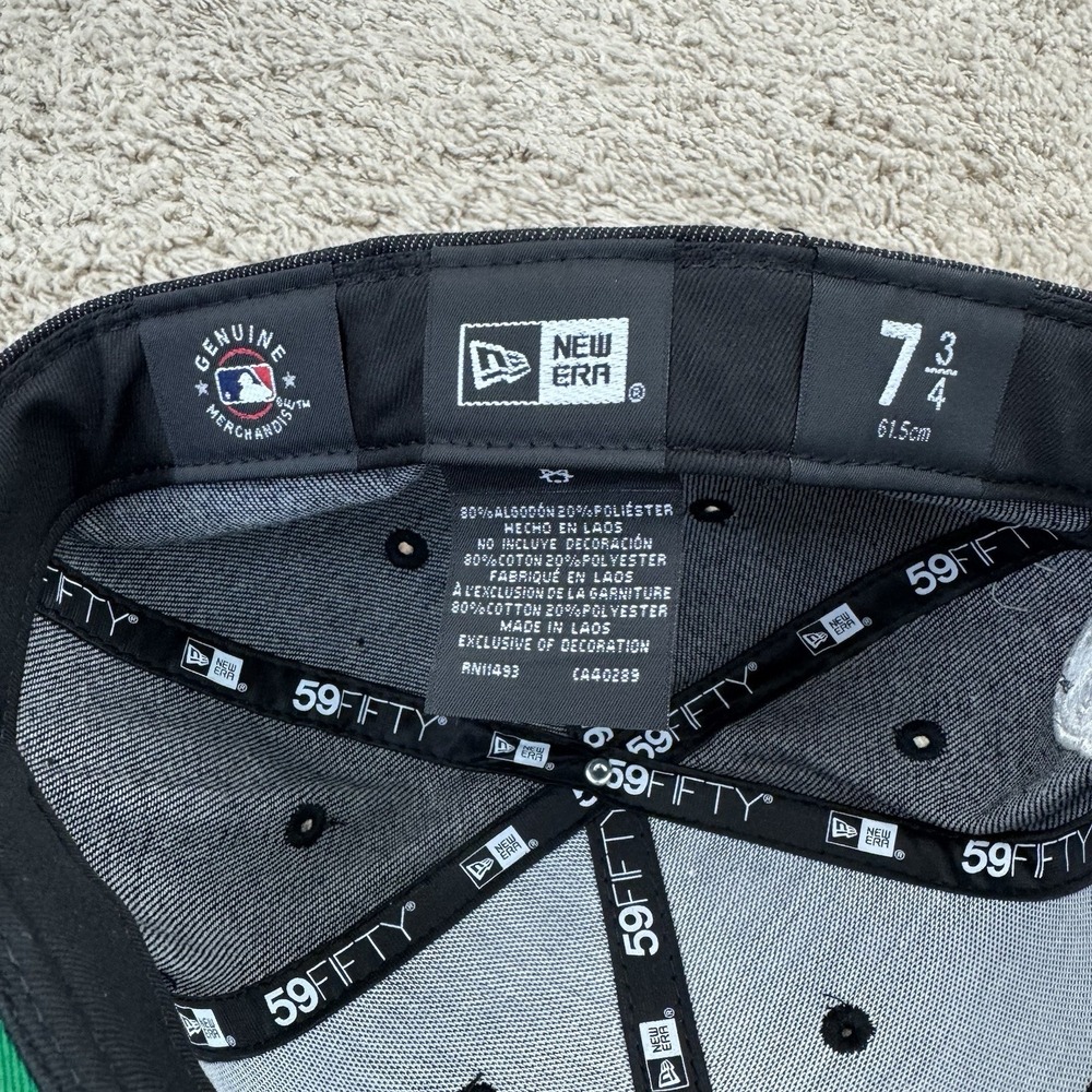 Atlanta Braves Hat New‎ Era 7 3/4 Black Denim Team Logo 1999 World Series Patch - Picture 5 of 9